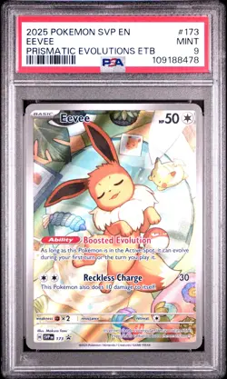 2025 POKEMON SVP EN-SV BLACK STAR PROMO #173 EEVEE PSA 9 - Image 1