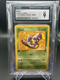 CGC 9 Ekans 1st Ed Team Rocket 56/82 Pokemon MINT - Image 1