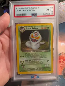 Dark Arbok HOLO #2 2/82 2000 Pokemon Team Rocket NM-MT 8 - Image 1