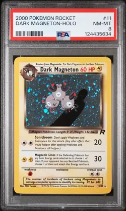 2000 POKEMON TEAM ROCKET 11/82 DARK MAGNETON HOLO UNLIMITED PSA 8 GRADED - Image 1