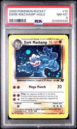 2000 POKEMON ROCKET #10 DARK MACHAMP-HOLO PSA 8 - Image 1