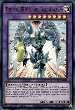 Elemental HERO Shining Flare Wingman - Ultra Rare 1st Ed BLAR-EN054 NM YuGiOh - Image 1
