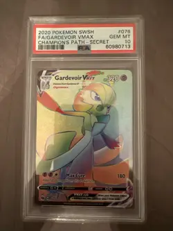 Pokemon TCG Gardevoir VMAX Champions Path Holo Secret Rare Card 076/073 PSA 10 - Image 1
