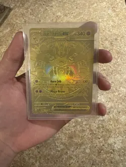 Pokemon M Mega Lucario EX Gold Ultra Secret Rare Holo Card - Image 1