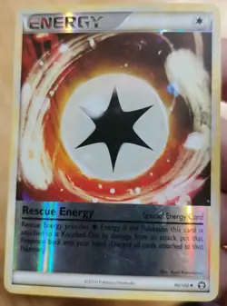 Pokemon Rescue Energy 90/102 Triumphant Reverse Holo Uncommon card MP 2010 - Image 1