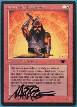 Dwarven Weaponsmith Antiquities NM Red Uncommon SIGNED CARD (402352) ABUGames - Image 1