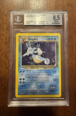 BGS 8.5 Kingdra 8/111 Neo Genesis Holo Rare Pokemon Card Vintage - Image 1
