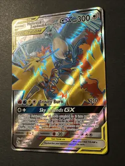 Hidden Fates Moltres Zapdos Articuno GX Ultra Rare Holo Card 66/68 Tag Team - Image 2