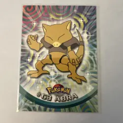 #63 Abra Topps Pokemon Card Tv Animation Edition Green Logo NM - Image 1
