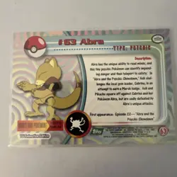 #63 Abra Topps Pokemon Card Tv Animation Edition Green Logo NM - Image 2