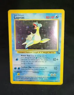 LAPRAS 10/62 (A) Fossil HOLO Vintage WOTC Pokemon Card LP-NM - Image 1