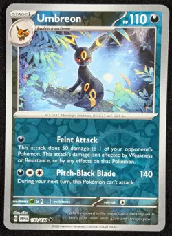 Umbreon 2023 Obsidian Flames Reverse Holo Pokemon Card 130/197 (NM) - Image 1