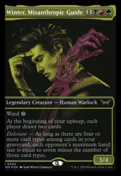 Winter, Misanthropic Guide (borderless foil) Duskmourn Mythic Relics - Image 1