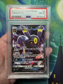Pokemon TCG Umbreon GX 80/149 Sun & Moon Base Set Ultra Rare PSA 8 - Image 1