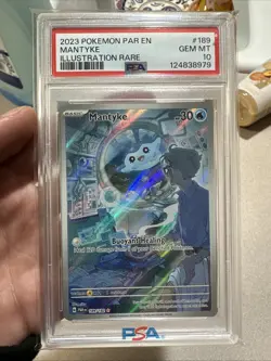 PSA 10 Gem Mint Mantyke 189/182 Paradox Rift: Illustration Rare Pokemon 2023 NEW - Image 1