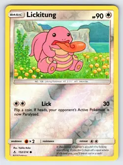Lickitung 152/214 2019 SM Unbroken Bonds Pokemon Card Reverse Holo Common Nm/Vlp - Image 1
