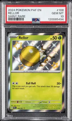 2024 POKEMON PAF EN-PALDEAN FATES SHINY RARE #108 RELLOR PSA 10 - Image 1