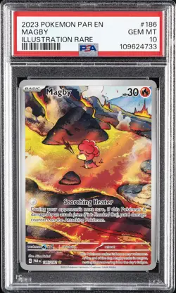 2023 POKEMON PAR EN-PARADOX RIFT ILLUSTRATION RARE #186 MAGBY PSA 10 - Image 1