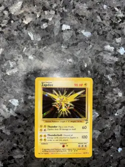 Pokemon TCG Zapdos Holo Rare Unlimited Card 20/130 Base Set 2 - Image 1