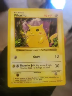 Pokemon Pikachu Card Red Cheeks, 58/102, Base Set, Shadowless, Vintage WOTC - Image 1
