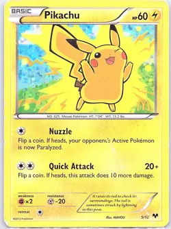Pikachu 42/146 XY Base Set - Pokemon Card - Creased - Image 1