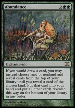 MTG English Abundance Light Play Foil 10th Edition - Image 1