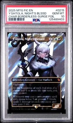 2025 MTG: FINAL FANTASY #0215 Y'SHTOLA, NIGHT'S BLESSED BORDERLESS SURGE PSA10 - Image 1