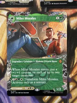 Peter Parker + Gwen Stacy + Mile Morales (Borderless) Regular MTG Spider-Man NM+ - Image 4