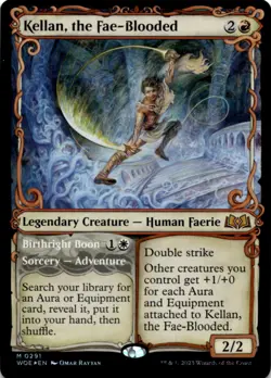 MTG Kellan, the Fae-Blooded (Showcase) Foil NM Wilds of Eldraine Magic 291 - Image 1