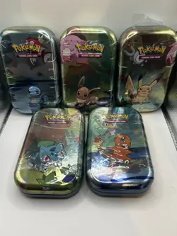 Sealed Pokemon Kanto and Friends Complete Mini Tins Set of 5 New Sealed - Image 1