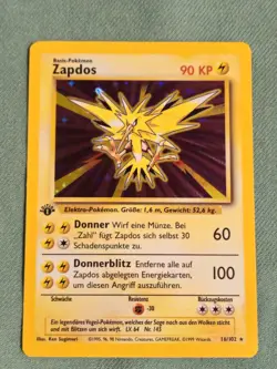 Pokemon Zapdos 16/102 Holo German 1st Edition Base Set - Image 3