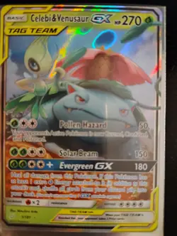Pokemon TCG Celebi & Venusaur GX 1/181 Sm-Team Up Tag Team Ultra Rare- NM - Image 1