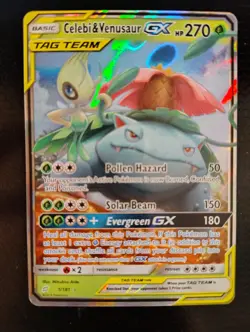 Pokemon TCG Celebi & Venusaur GX 1/181 Sm-Team Up Tag Team Ultra Rare- NM - Image 2