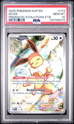 2025 POKEMON SVP EN-SV BLACK STAR PROMO #173 EEVEE PSA 10 - Image 1