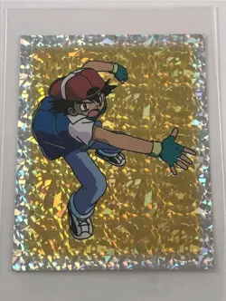 1999 Topps Merlin Pokemon, Ash Ketchum, Gold Prism Holo. PACK FRESH! - Image 1