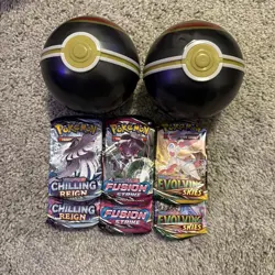 Pokemon TCG: PokeBall Tin, A22 Luxury Ball Tin variant w/ Evolving Skies (2) - Image 1