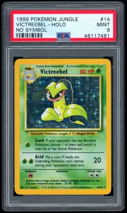 1999 Pokemon Jungle No Symbol #14 Victreebel Holo PSA 9 MINT - Image 1