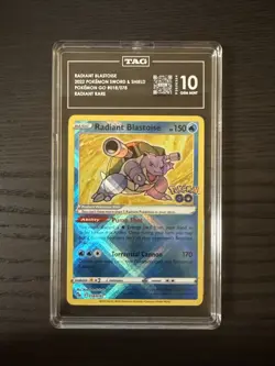 Radiant Blastoise 018/078 Pokemon Go Radiant Rare Holo TAG 10 Gem Mint - Image 1
