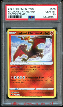 Pokemon Crown Zenith Radiant Charizard 020 PSA 10 - Image 1