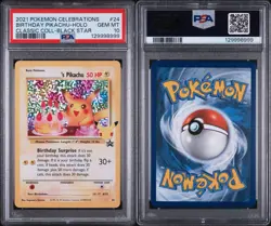 2021 Pokemon Celebrations #24 Birthday Pikachu-Holo Classic Black Star PSA 10 - Image 3