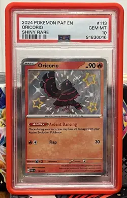 2024 POKEMON PAF EN-PALDEAN FATES SHINY RARE #113 ORICORIO PSA 10 W/ GUARD - Image 1