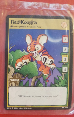 NEOPETS 2004 Trading Card Game PROMO Card SEALED 2 Red Kougra / 1 Shadow Aisha - Image 3