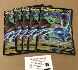 5 Jumbo Pokemon V EX TCG Promo Card Lot Rayquaza V - Image 1