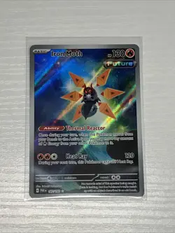 Pokemon TCG Iron Moth Paradox Rift Holo Card 187/182 Illustration Rare - Image 1