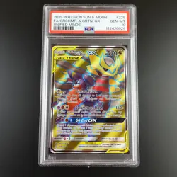 PSA 10 Garchomp & Giratina GX 228/236 Pokemon Unified Minds Rainbow Graded Card - Image 1