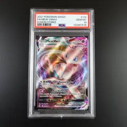 PSA 10 Mew Vmax 114/264 Pokemon Fusion Strike Holo Full Art Graded Card - Image 1