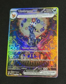 CUSTOM Holofoil Card With Texture Umbreon Prismatic Evolutions 161/131 Pokemon - Image 2