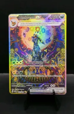 CUSTOM Holofoil Card With Texture Umbreon Prismatic Evolutions 161/131 Pokemon - Image 5
