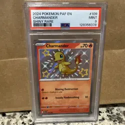Pokemon Charmander TCG 109/091 Paldean Fates 2024 Baby Shiny Holo Card PSA 9 - Image 1