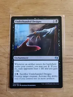 Underhanded Designs - Kaladesh - MTG Magic - Uncommon - Black Enchantment - Image 1